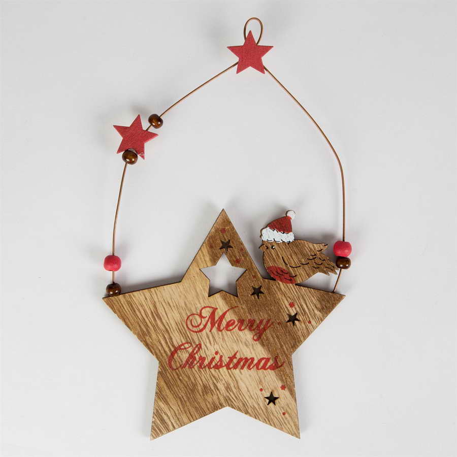 Στολίδι Merry Christmas Star & Robin