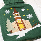 Πράσινη Χριστουγεννιάτικη Θερμοφόρα: Πλεκτό Καλύμμα & Κεντητό Σχέδιο