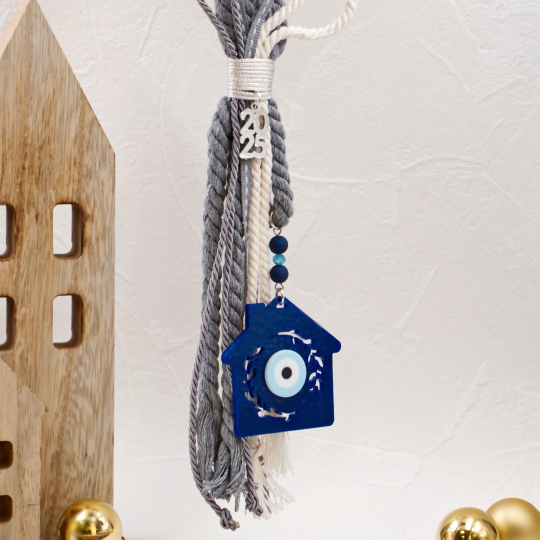Κρεμαστό Γούρι 2026 Blue Christmas House