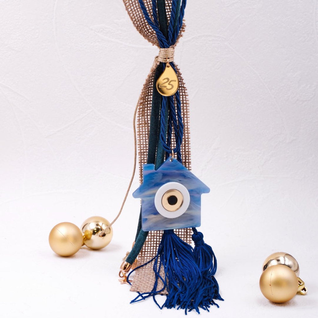 Κρεμαστό Γούρι 2026 Blue Christmas House