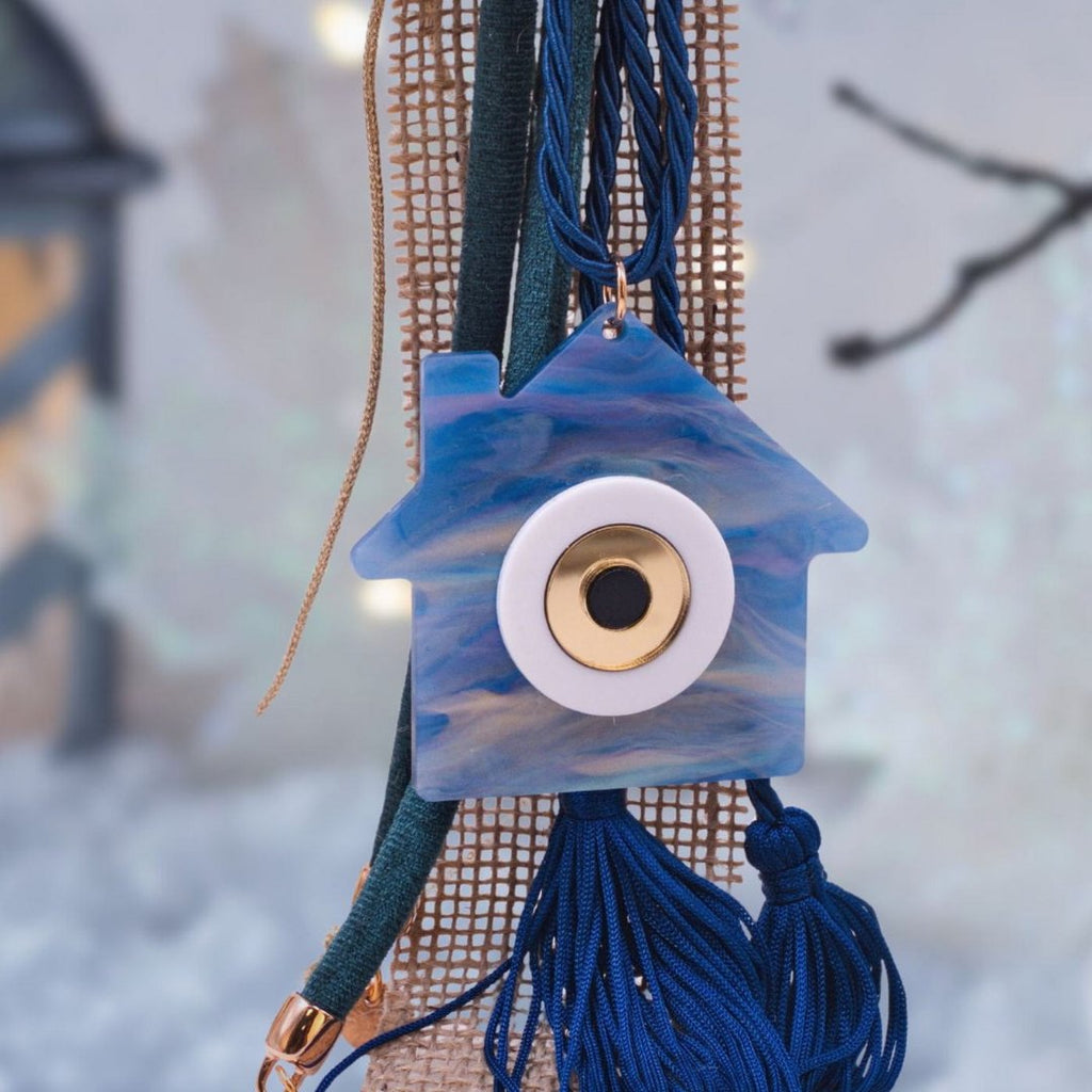 Κρεμαστό Γούρι 2026 Blue Christmas House