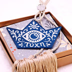 Χειροποίητο Γούρι Καράβι Plexiglass «Τύχη» με Μάτι σε Κουτί Δώρου