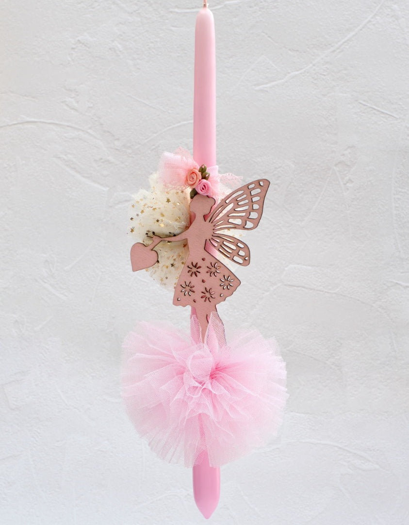Κοριστίστικη Λαμπάδα Wooden Fairy
