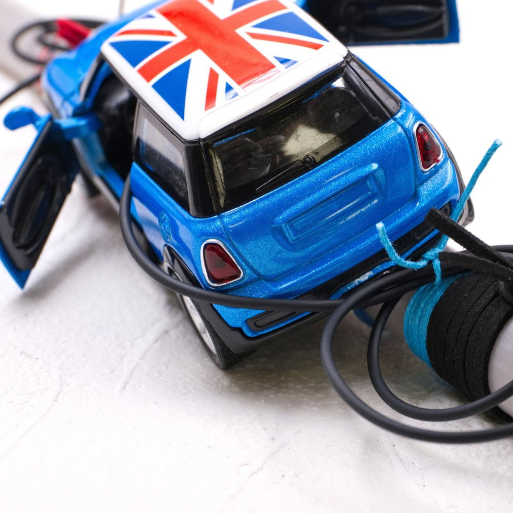 Λαμπάδα με Αυτοκίνητο Mini Cooper Μπλε