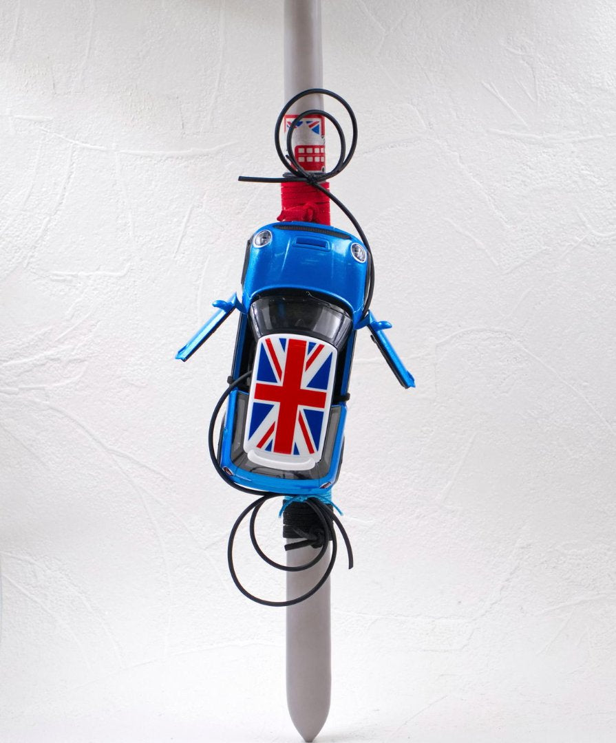 Λαμπάδα με Αυτοκίνητο Mini Cooper Μπλε