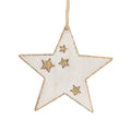 Στολίδι Rustic Wood White Star
