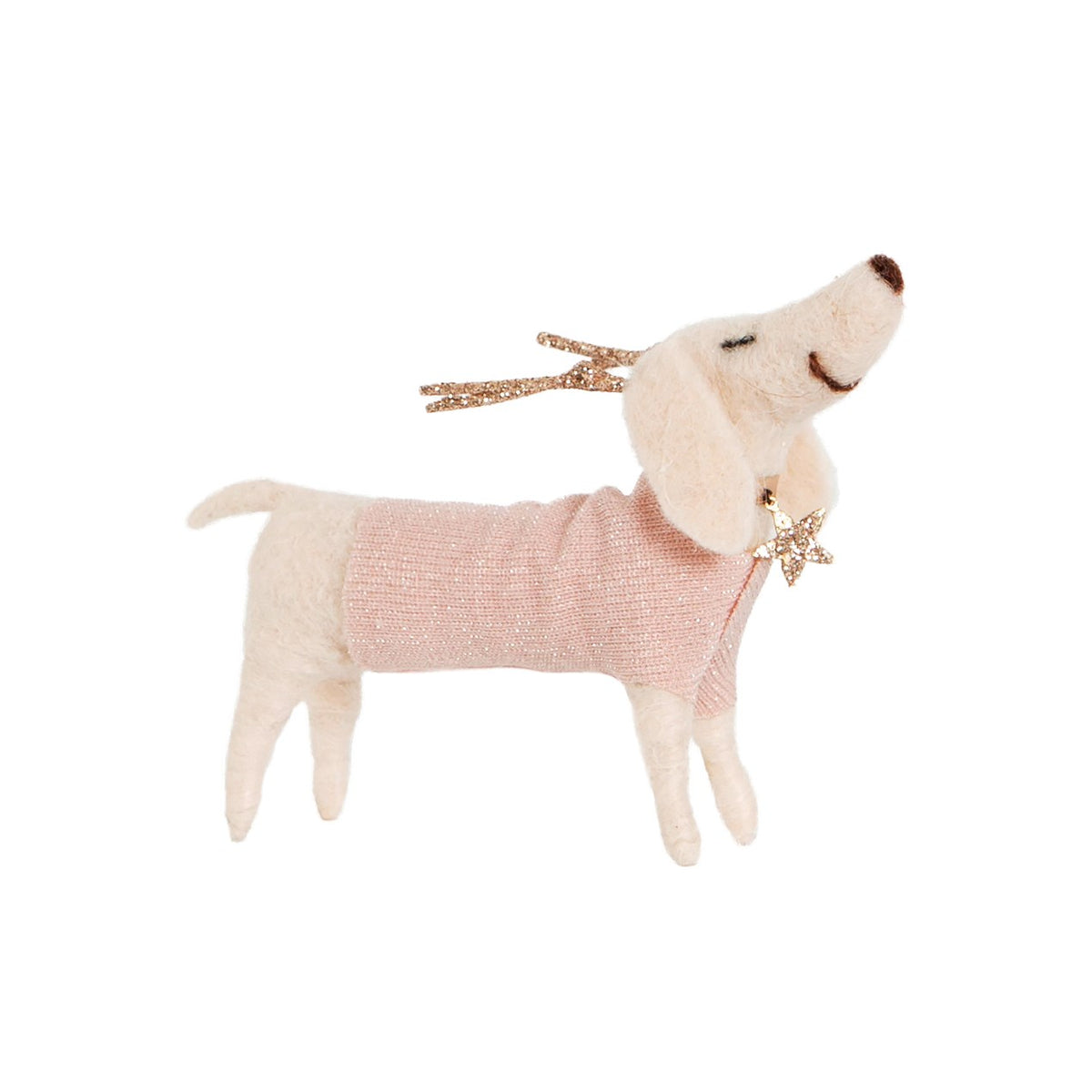 Στολίδι Dachshund Dog with Antlers Felt