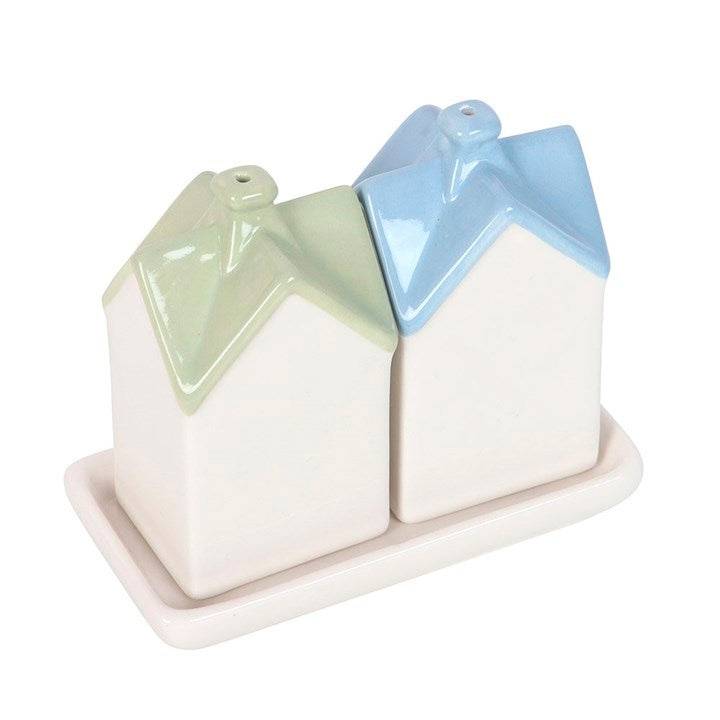 Κεραμικό Σετ Αλατοπίπερο Σπιτάκια Pastel