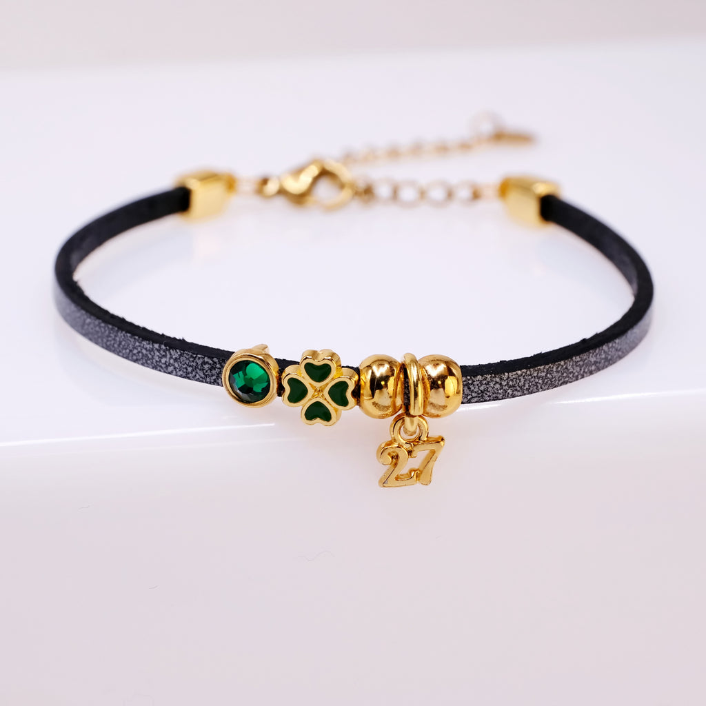 Βραχιόλι Γούρι: Κρύσταλλο & Τριφύλλι με Σμάλτο | Επιλογή Χρώματος